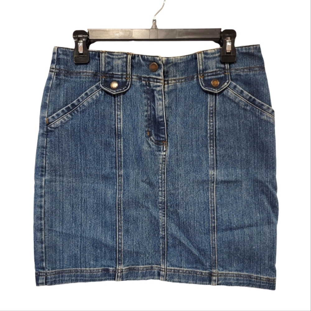 JONES NEW YORK Signature Mini Skirt Blue Indigo Jeans Denim Women Size 8